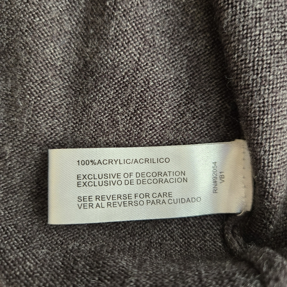Carolyn Taylor sz L grey sweater with studded details and detachable scarf - Picture 8 of 10